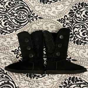 UGG black triple button boots